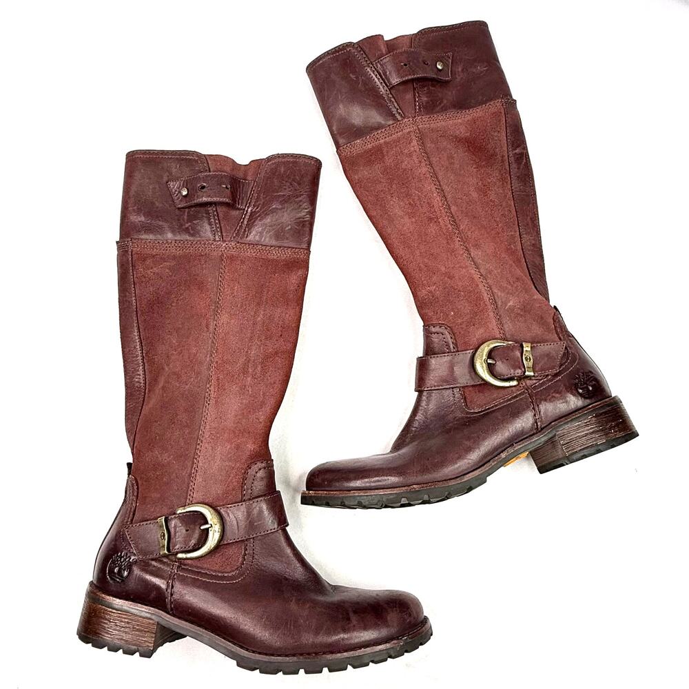 Timberland Bethel Tall Burgundy Riding Boots 7.5